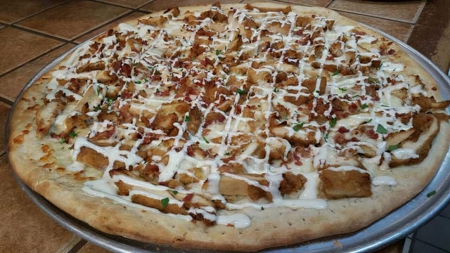 White Chicken, Bacon & Ranch Pizza.
