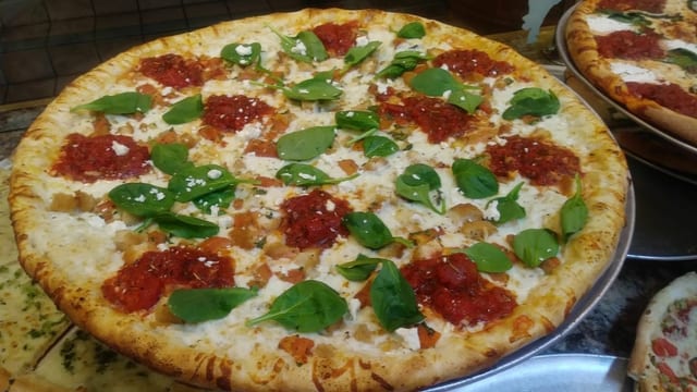 White Spinach, Ricotta & Tomato Pizza.