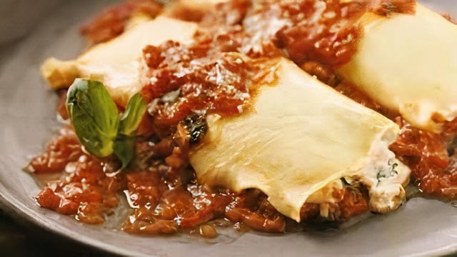 Baked Manicotti.