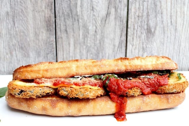 12'' Eggplant Parm Sub w/ Fries.